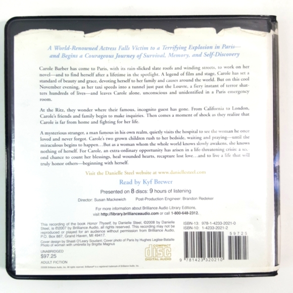 2/$20💥 Danielle Steel HONOR THYSELF Audiobook, 2007 - Picture 3 of 7